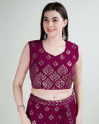 Pink Georgette Sequence Embroidered Lehenga Choli with Dupatta - Tanya