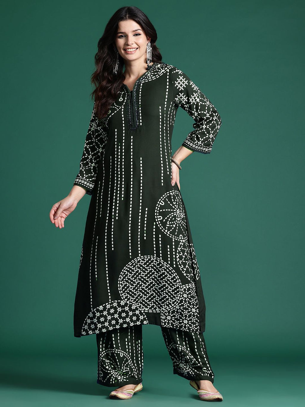 Indo Era Printed Beads & Stones Kurta with Trousers - Distacart