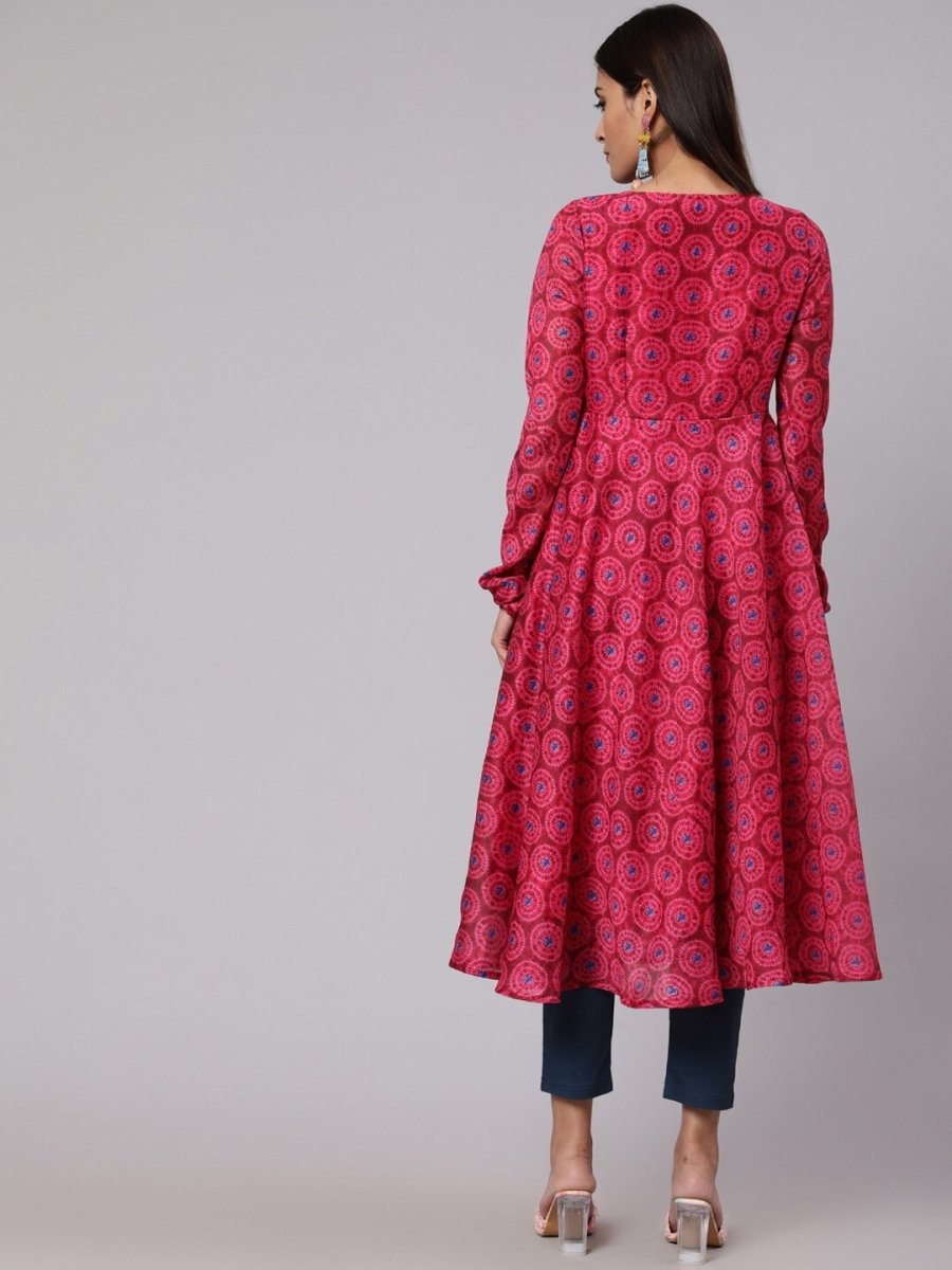 Aks Tie & Dyed Anarkali Kurta