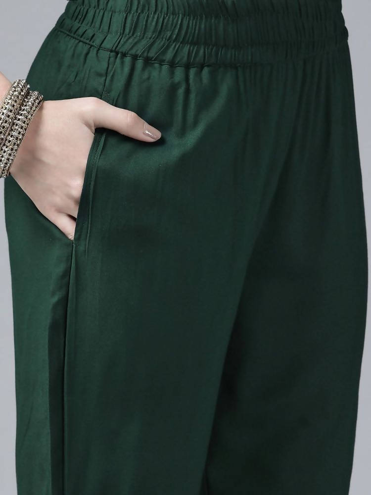 Yufta Women's Rayon Kurti With Pant Dupatta Set