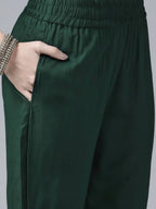 Yufta Women's Rayon Kurti With Pant Dupatta Set
