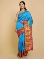 Kalamandir Floral Blue Pashmina Saree