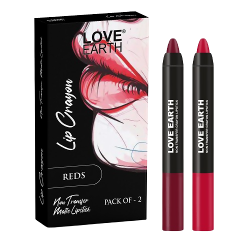 Love Earth Lip Crayon Non-Transfer Lipstick - Reds