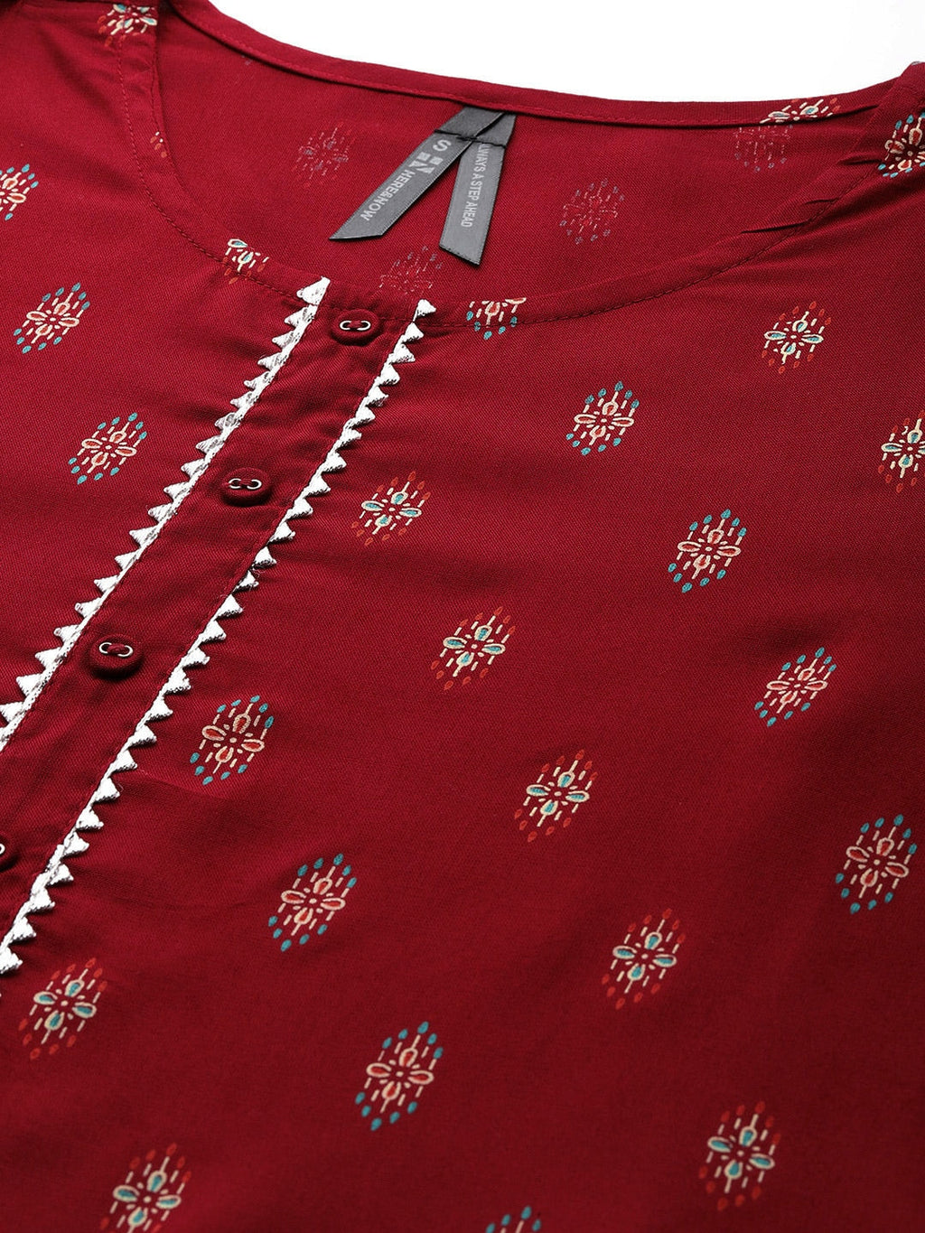 HERE&NOW Women Maroon Ethnic Motifs Printed Regular Kurta with Palazzos