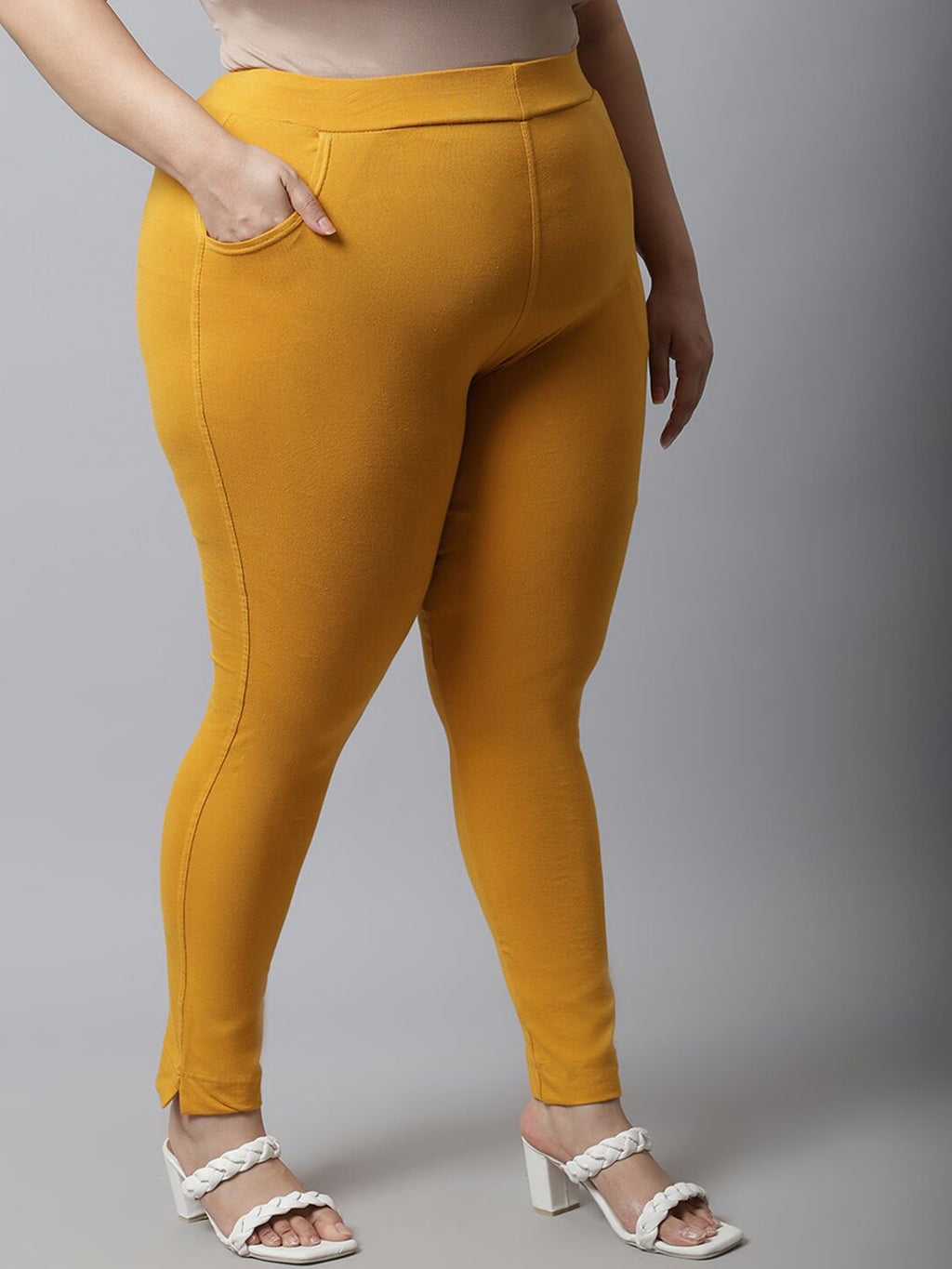 TAG 7 Women Plus Size Cotton Ankle-Length Leggings