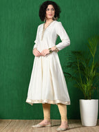 Sangria Sequinned V-Neck Anarkali Kurta