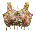 Vamika Brown Banglori Silk Digital Print And Embroidery Blouse - Distacart