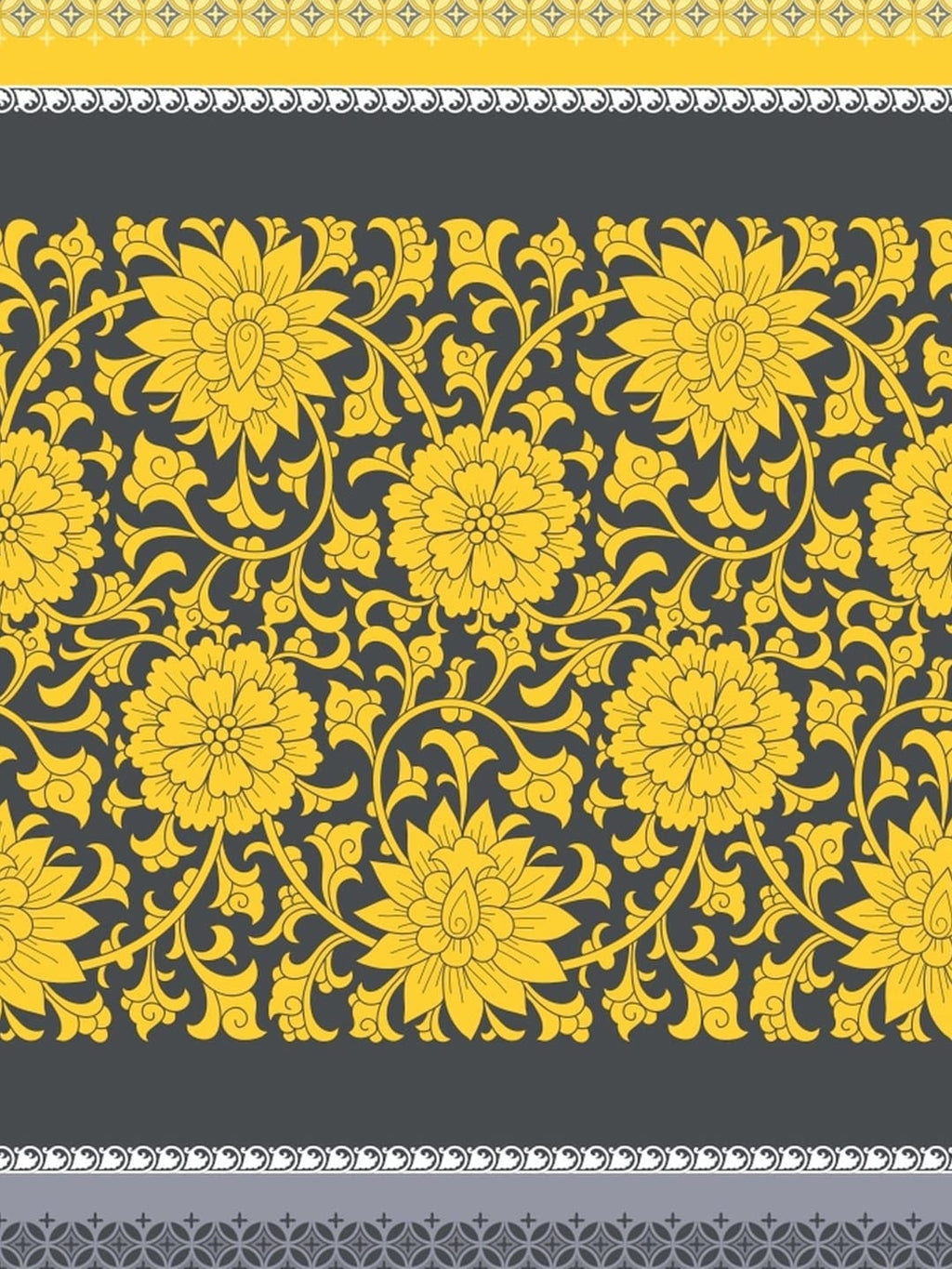 Dreamscape Yellow Ethnic Motifs Cotton 140 TC Fitted Single Bedsheet & 1 Pillow Cover