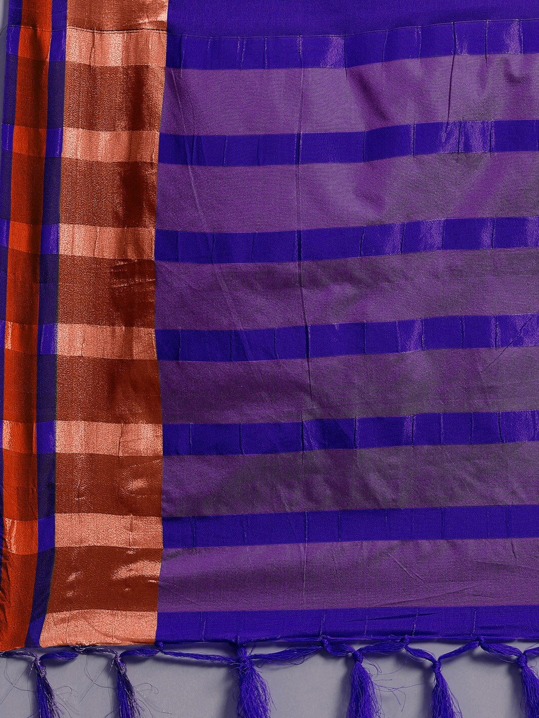 Saree Mall Blue & Copper-Toned Zari Silk Blend Uppada Sarees - Distacart