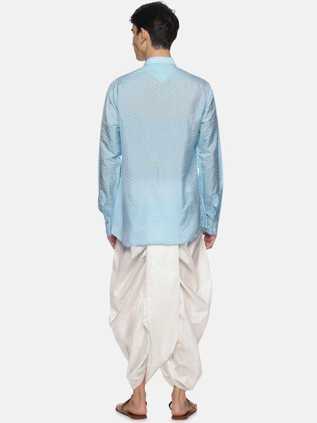 Sethukrishna Mens Blue Kurta with Dhoti Pants - Distacart