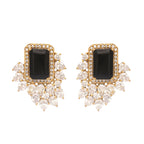 Nuyug 22K Gold Plated Noir Spark Contemporary Stud Earrings - Distacart