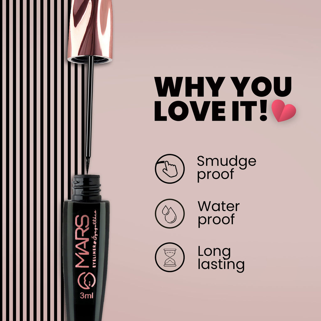 MARS Cosmetics Glossy Liquid Eyeliner - Black - Distacart