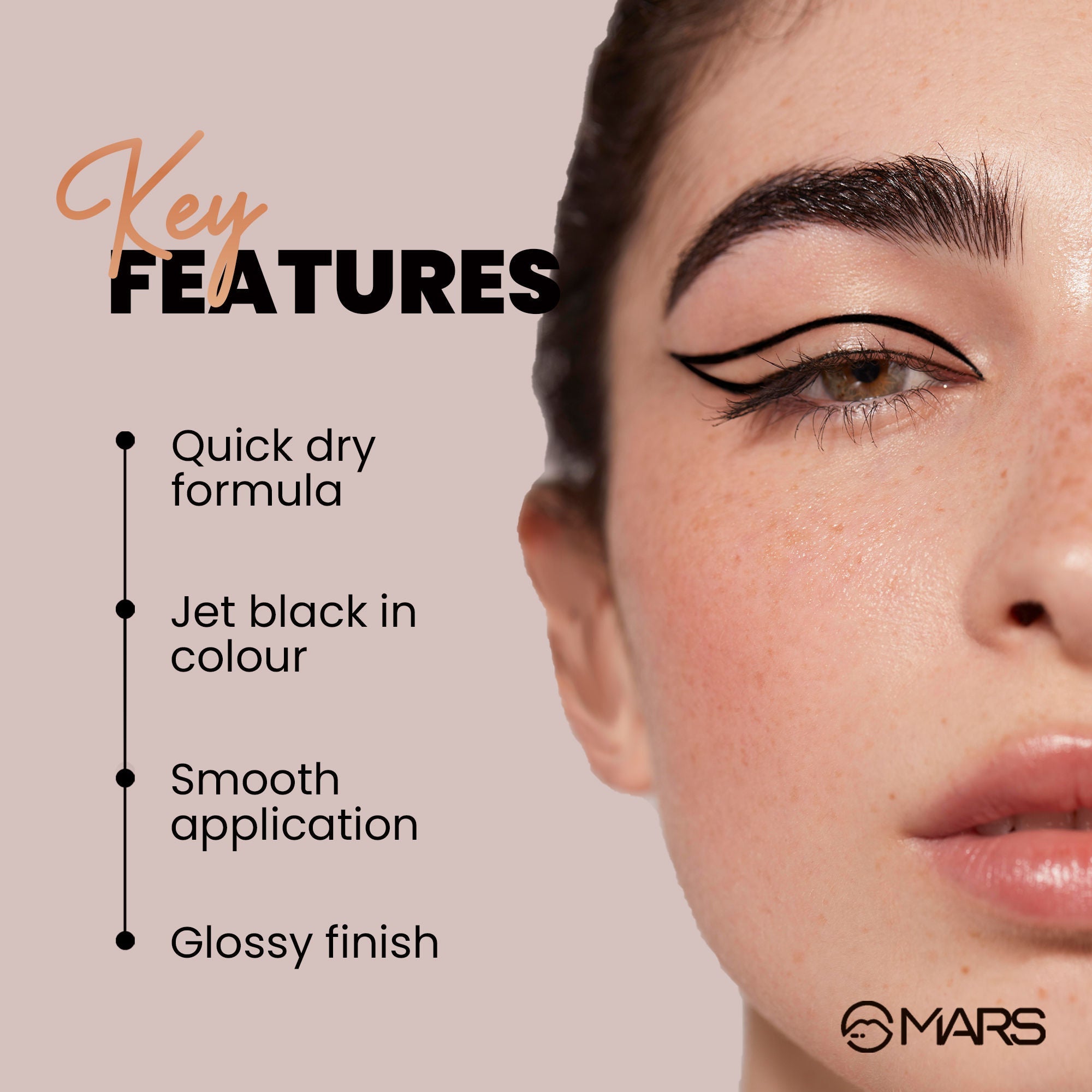 MARS Cosmetics Glossy Liquid Eyeliner - Black - Distacart