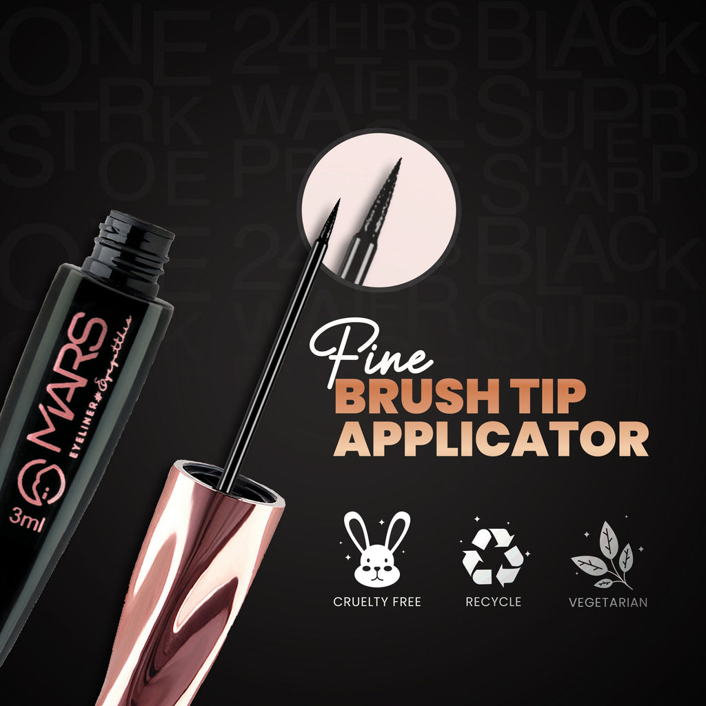 MARS Cosmetics Glossy Liquid Eyeliner - Black - Distacart