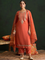 Indo Era Women Ethnic Motifs Embroidered Regular Gotta Patti Kurta with Trousers & With Dupatta - Distacart