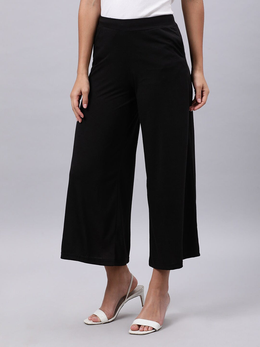 Souchii Black Liva Palazzos - Distacart