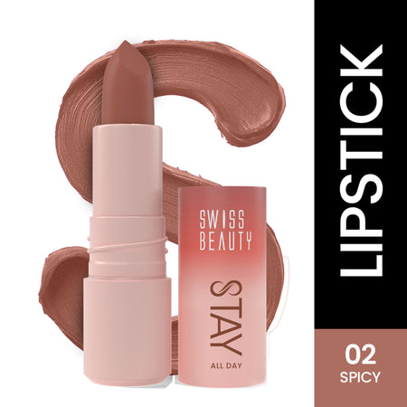 Swiss Beauty Stay All Day Lipstick - 02 Spicy