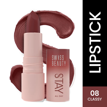 Swiss Beauty Stay All Day Lipstick - 08 Classy