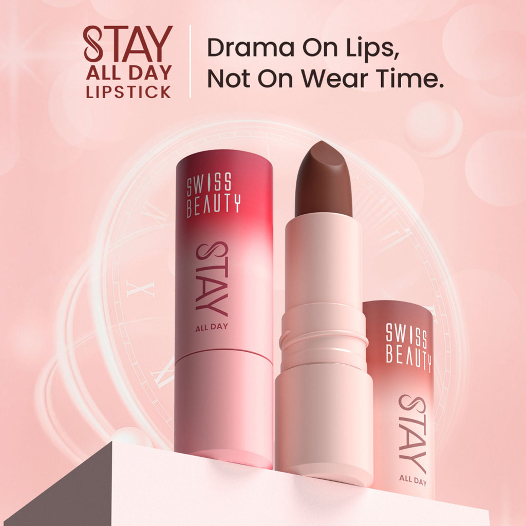 Swiss Beauty Stay All Day Lipstick - 09 Quirky - Distacart