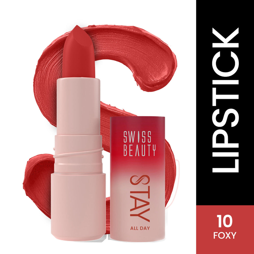 Swiss Beauty Stay All Day Lipstick - 10 Foxy