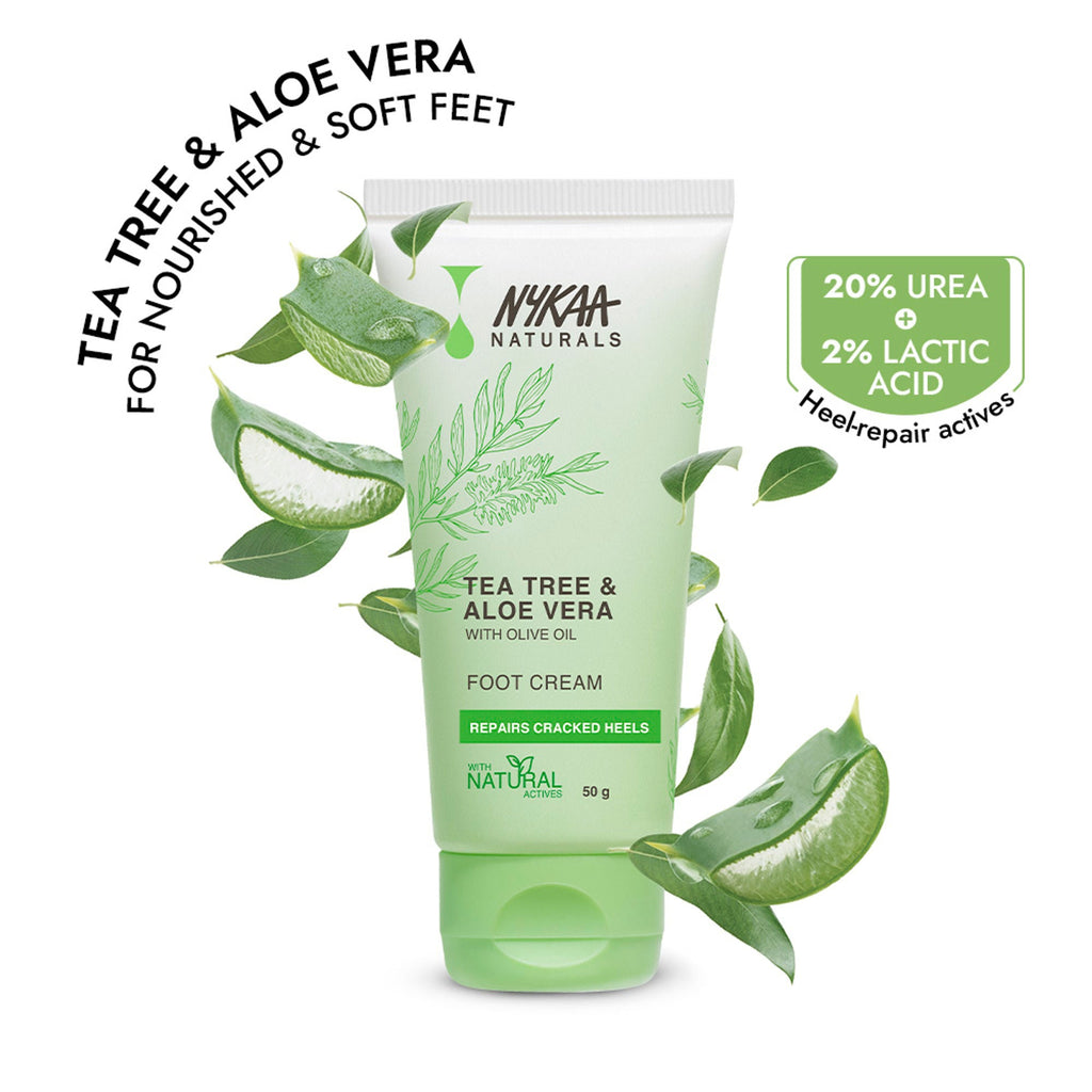 Nykaa Skin Happy Heels 20%Urea, 2%Lactic Acid Foot Cream-Dry & Cracked Feet - Tea Tree & Aloe Vera