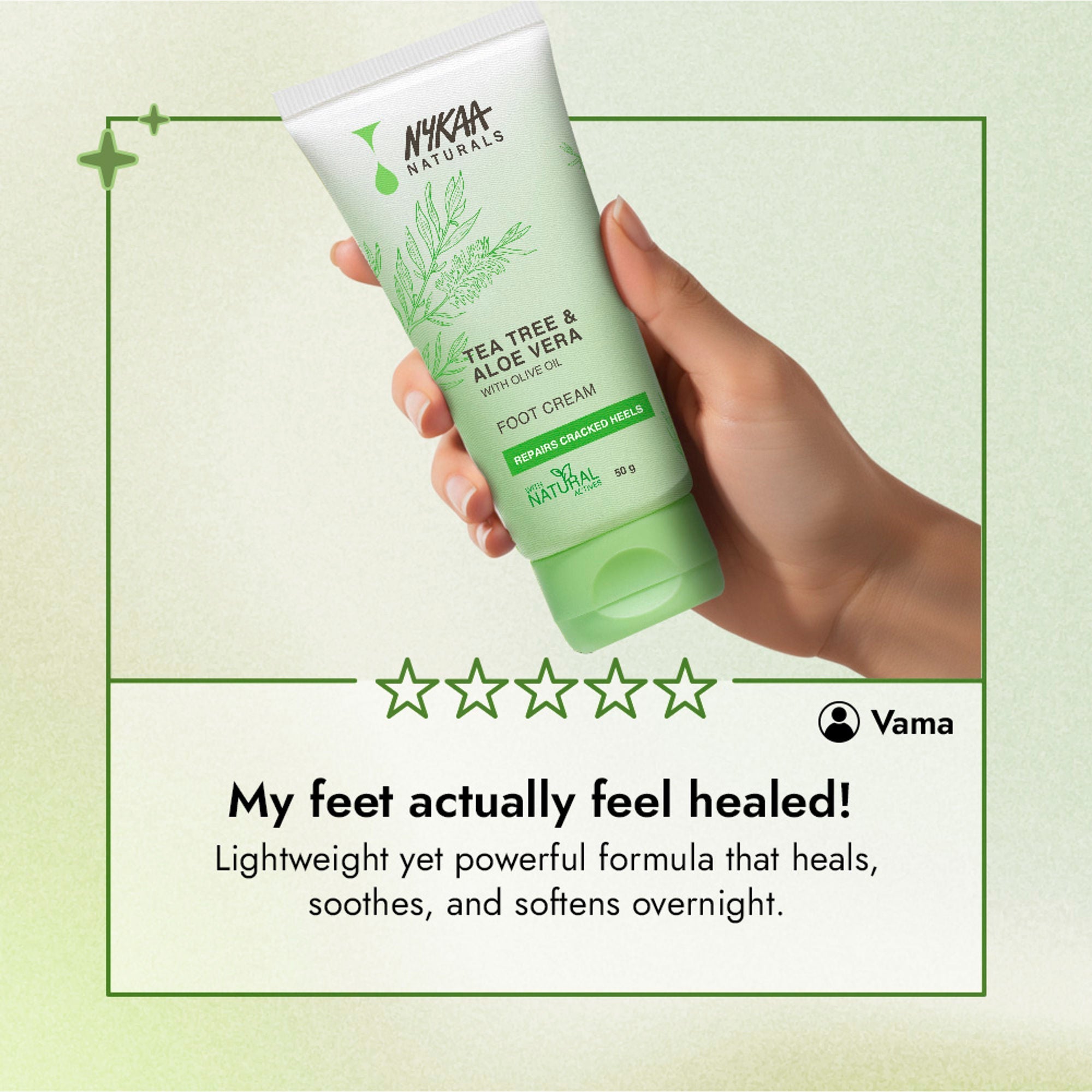 Nykaa Skin Happy Heels 20%Urea, 2%Lactic Acid Foot Cream-Dry & Cracked Feet - Tea Tree & Aloe Vera - Distacart