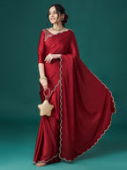 kasee Beads and Stones Satin Sarees - Distacart