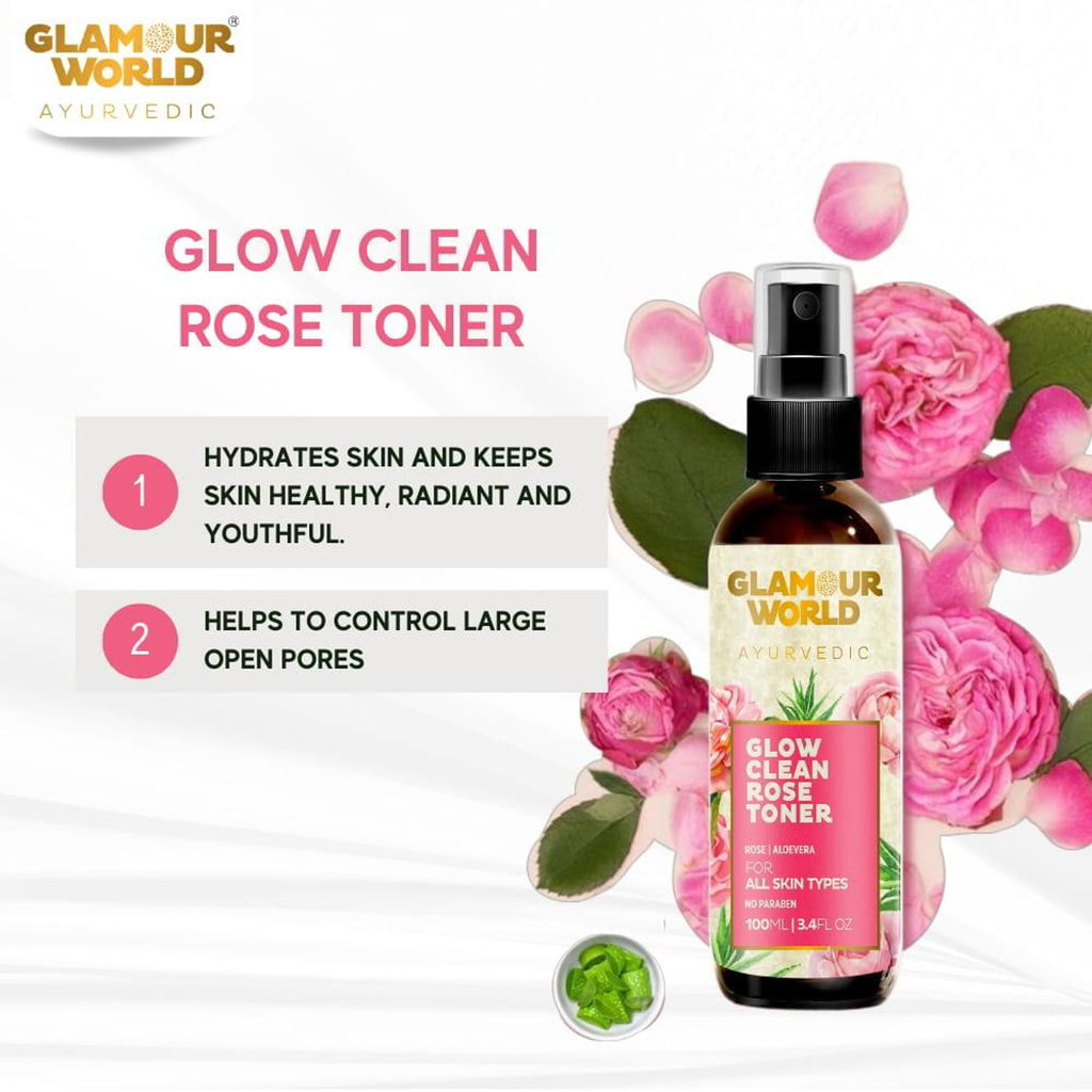 GLAMOUR WORLD AYURVEDIC Glow Clean Rose Toner