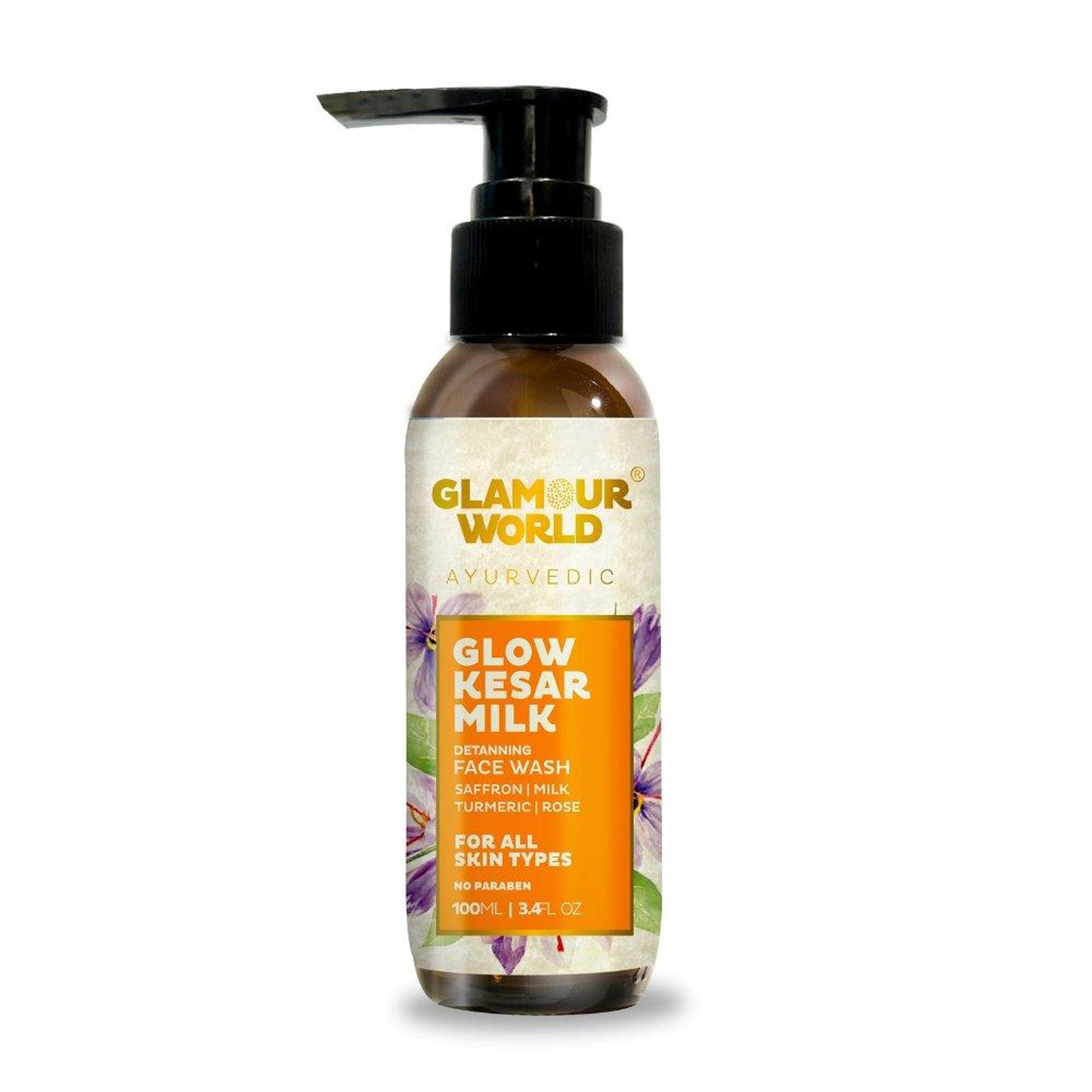 GLAMOUR WORLD AYURVEDIC Glow Kesar Milk Face Wash