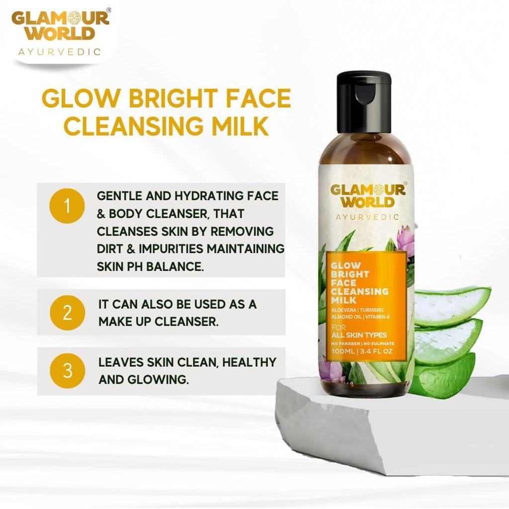 GLAMOUR WORLD AYURVEDIC Glow Bright Face Cleansing Milk
