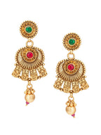 Aadita Gold-Plated & Red e Studded Jewellery Set - Distacart