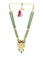 Cardinal Gold-Plated Green Studded Jewellery Set - Distacart