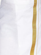 Sethukrishna Boys Blue & White Solid Shirt and Dhoti Set