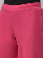 Souchii Women Beautiful Pink Knitted Palazzos - Distacart