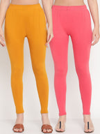 TAG 7 Women Pack of 2 Solid Ankle Length Leggings