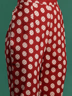 Indo Era Women Printed Pleated Pure Cotton Kurta with Trousers - Distacart