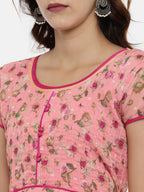 Souchii Women Pink Printed Fit And Flare Beautiful Dress - Distacart