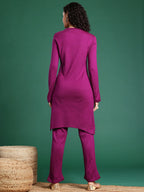 Sangria Paisley Embroidered Thread Work Kurta with Trouser