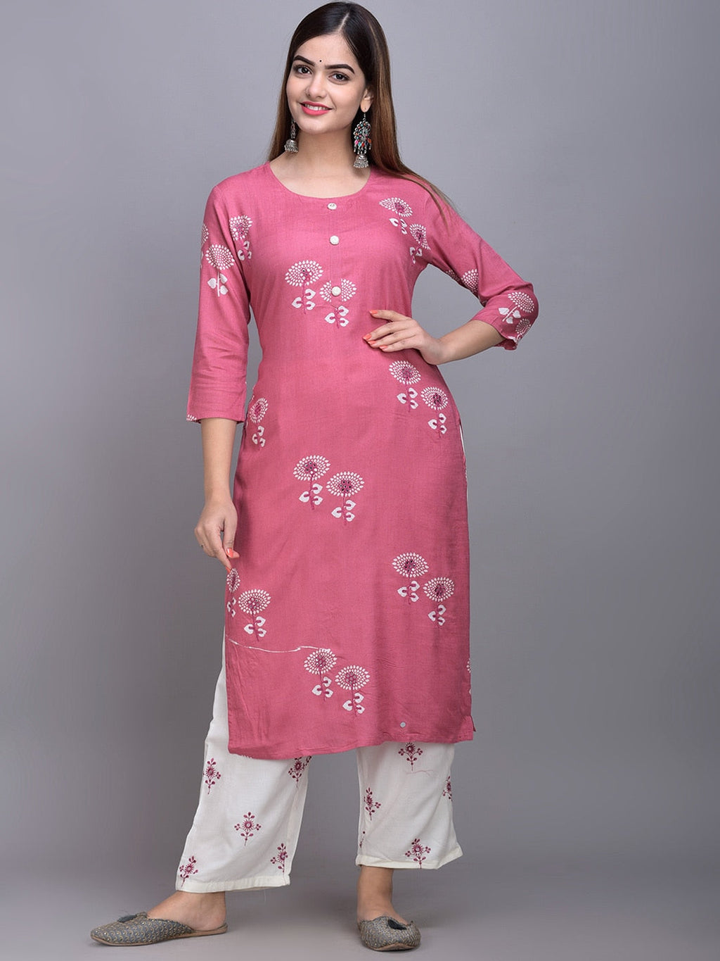 Sangria Ethnic Motifs Printed Kurta with Palazzos & Dupatta