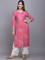 Sangria Ethnic Motifs Printed Kurta with Palazzos & Dupatta