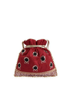 Masq Red & Black Embellished Embroidered Potli Clutch - Distacart