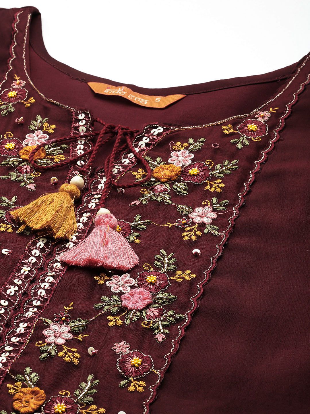 Indo Era Women Floral Embroidered Regular Sequinned Kurta with Trousers & With Dupatta - Distacart