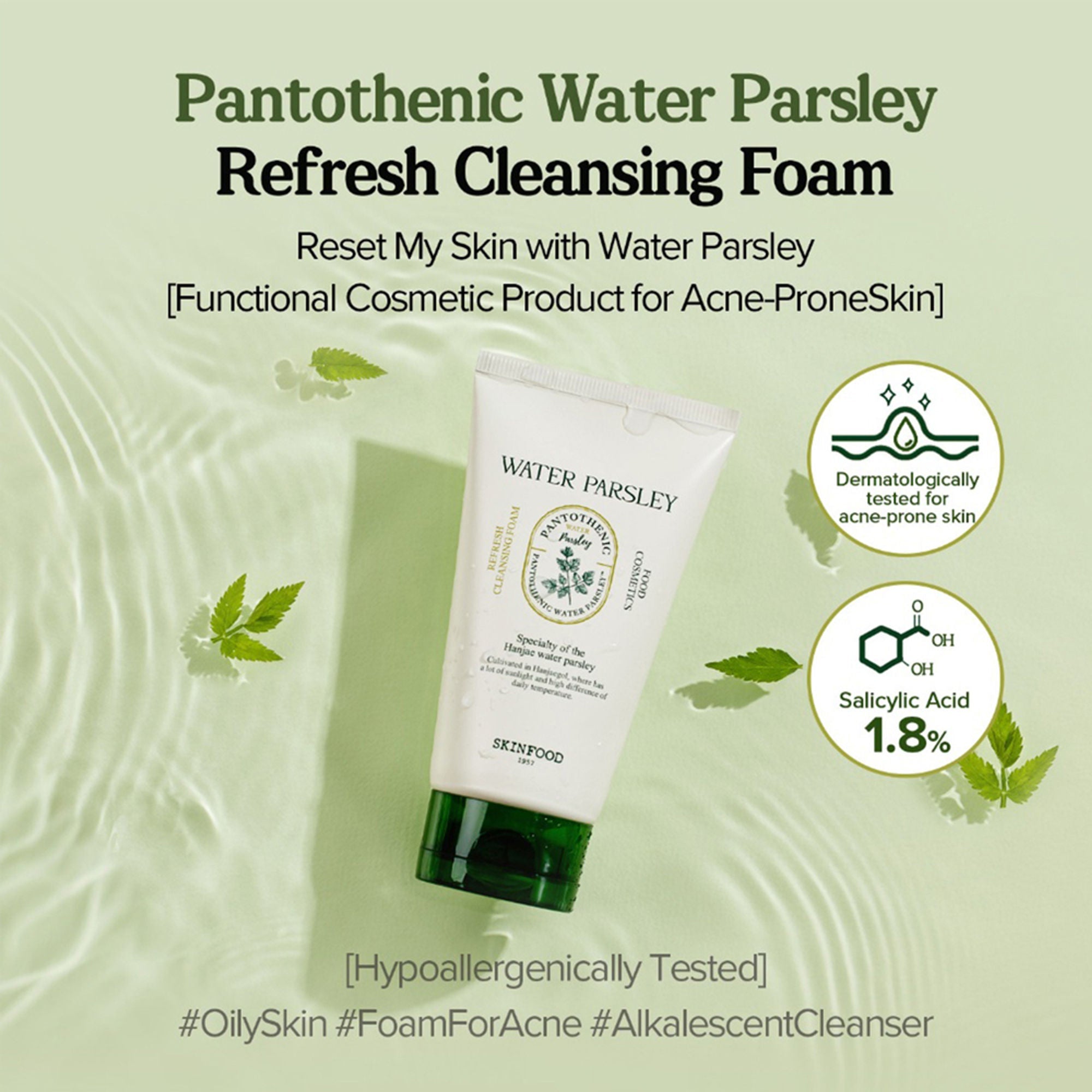 Skinfood Pantothenic Water Parsley Refresh Cleansing Foam