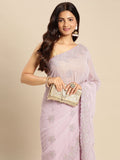 kasee Floral Zari Pure Georgette Saree - Distacart