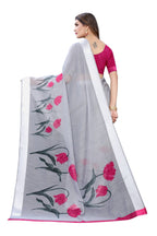 Vamika Grey Linen Satin Patta Saree (VANI GREY) - Distacart
