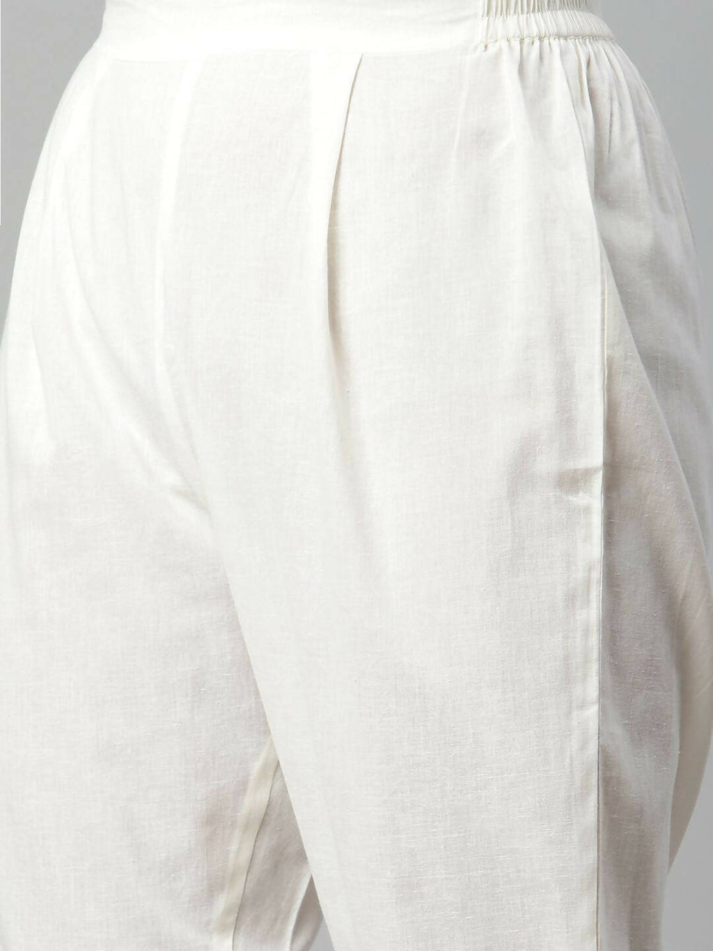 Ahalyaa Womens Off White Pure Cotton Printed Kurta Pant Set - Distacart