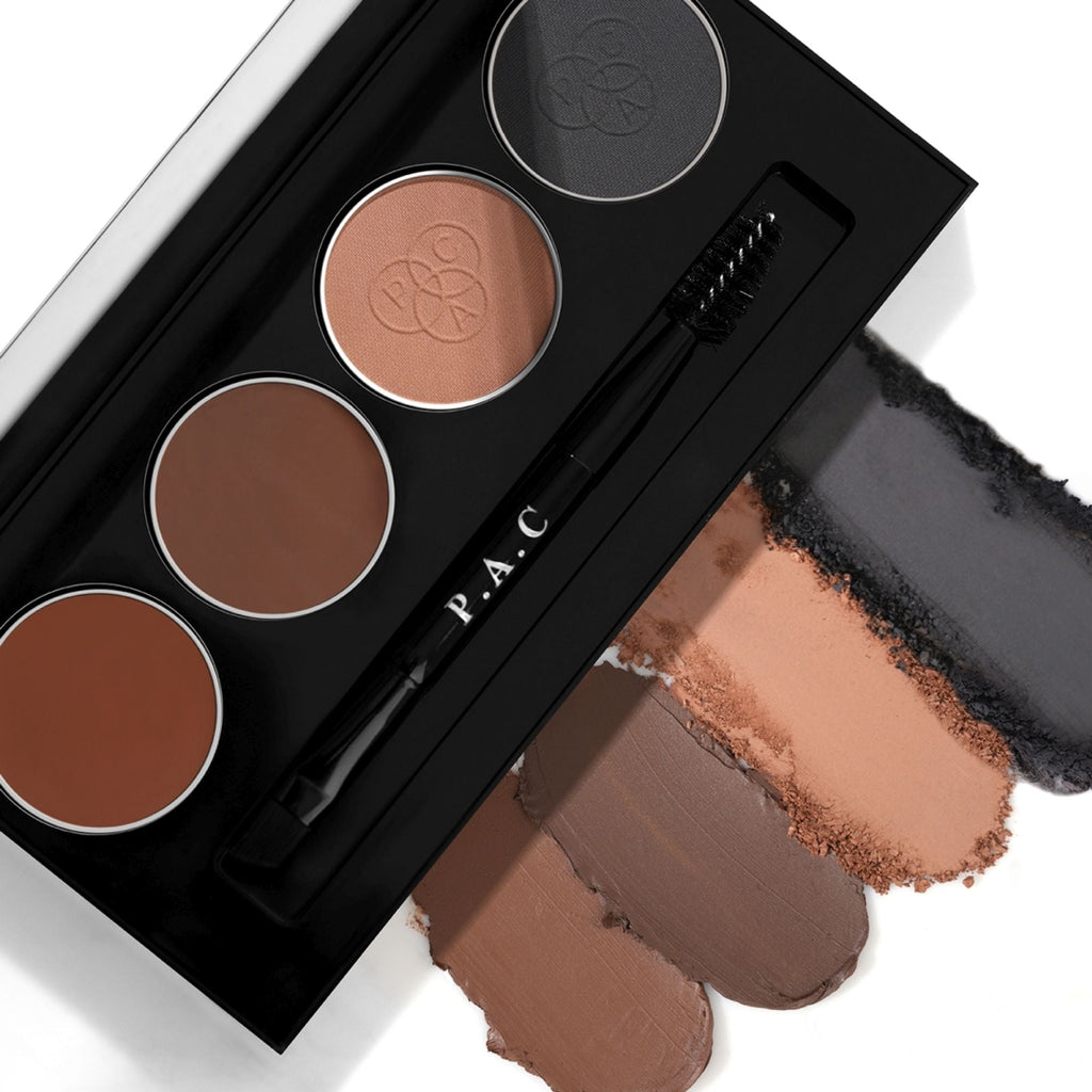 PAC Studio SuperBrowww Palette X4 02 Brow Binge - Cream & Powder Formula, Natural Shades, Seamless Blending