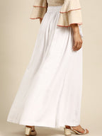 TAG 7 Women Black & White Solid Flared Palazzos