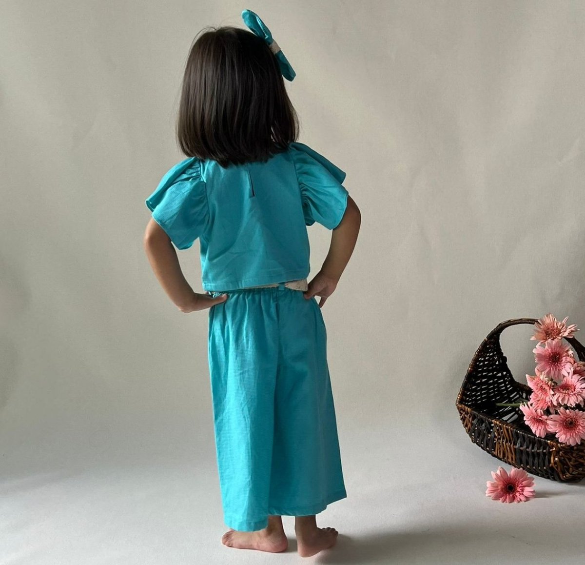 ArthLife Blue Flower Embroidered Co-Ord Set