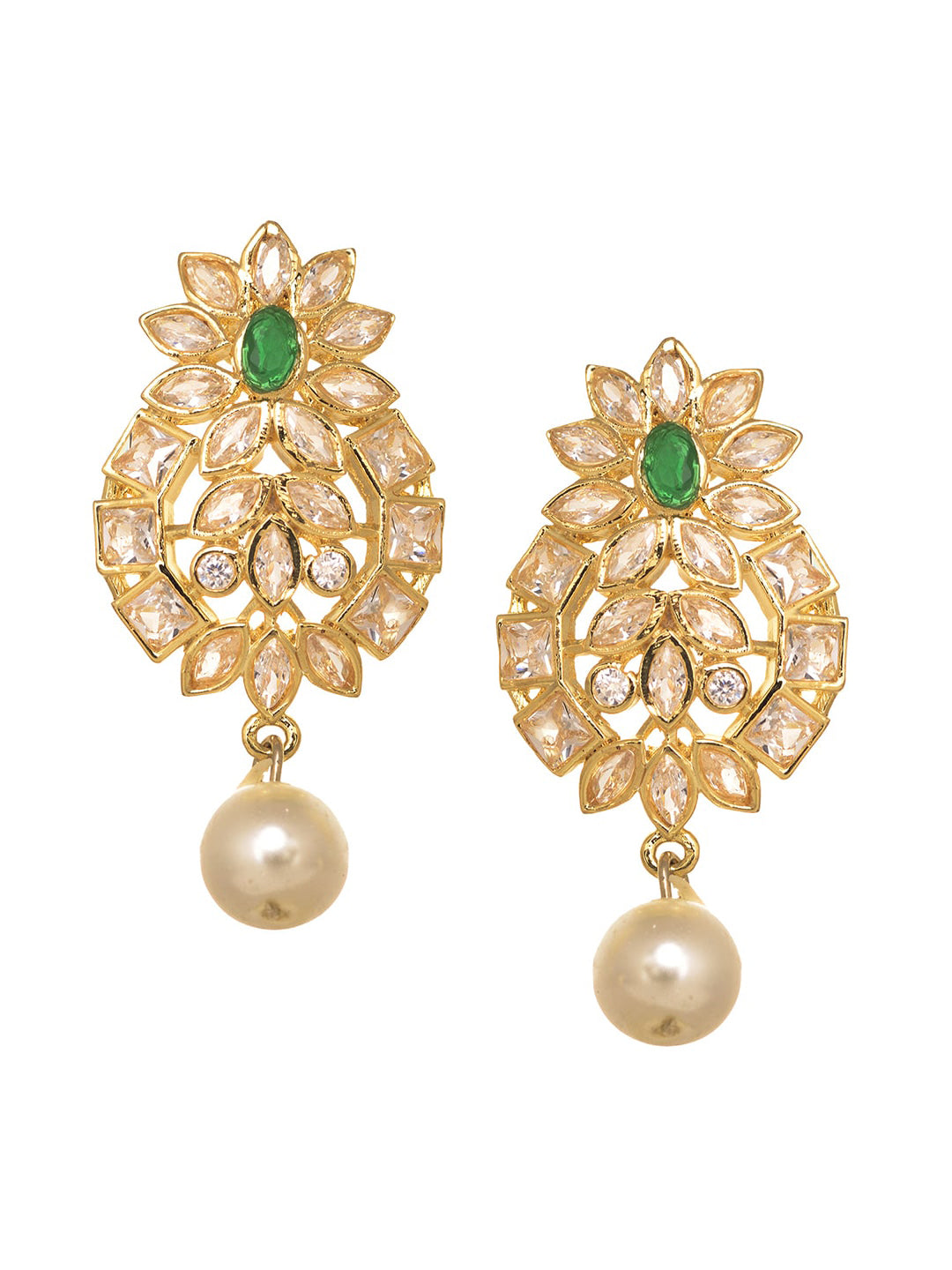 Saraf RS Jewellery GoldPlated Polki Studded With Beads Handcrafted Jewellery Set - Distacart